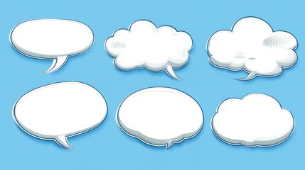 Comic blank text speech bubbles in pop art style vector illustration