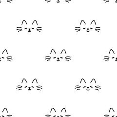 Seamless pattern Black cat