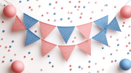 Obraz premium Decorative Party Bunting with Polka Dots. Generative AI