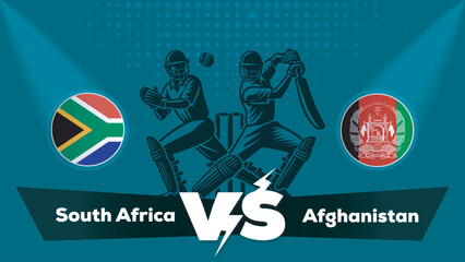 Fototapeta premium South Africa VS Afghanistan , Afghanistan Vs South Africa cricket match , Cricket match concept with creative illustration.eps