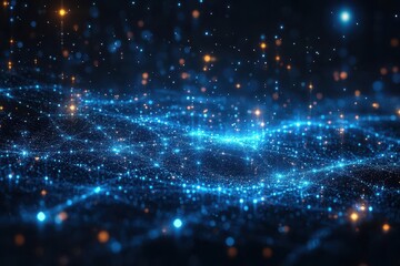 futuristic digital earth visualization with streaming data connections, glowing network lines, and floating multimedia content spheres in deep space background