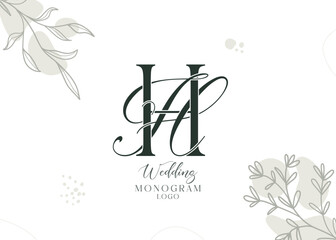 HH wedding initial monogram logo