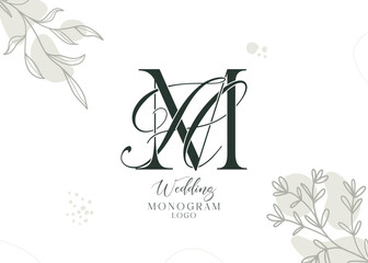 HM and MH wedding initial monogram logo
