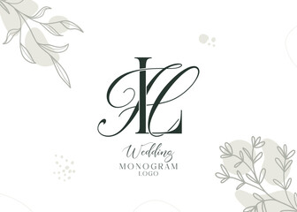 HL and LH wedding initial monogram logo