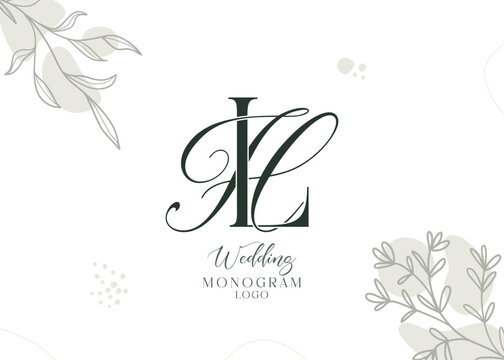 HL and LH wedding initial monogram logo