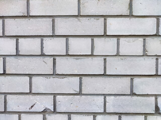 A gray brick wall featuring a uniform arrangement and texture, ideal for architectural projects.