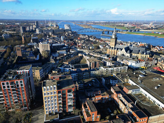 Obraz premium Bird's Eye View of Nijmegen City Center.