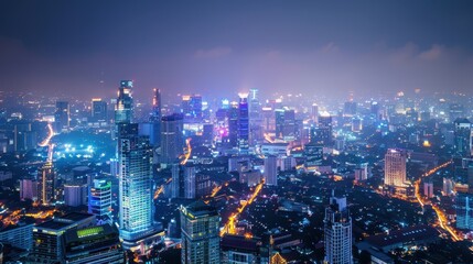 dark modern city skyline