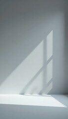 Fototapeta premium Clean, bright grey studio setting, abstract backdrop, shoot, space