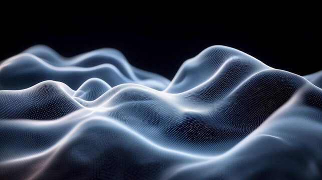 Waves of light create a mesmerizing flowing pattern against a dark background