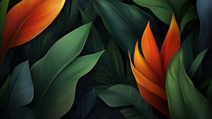 Vibrant autumn foliage, a tapestry of orange and green leaves in nature's display