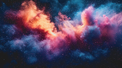 Fototapeta premium Vibrant Cosmic Nebula Illuminating the Vastness of Space with a Spectrum of Colors and Ethereal Beauty Evoking Wonder and Awe in the Mysteries of the Universe and Celestial Realm