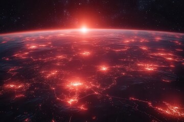 global network of interconnected smart cities at night showing digital infrastructure and iot technology integration across continents