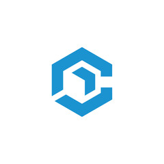 Abstract Hexagon Letter C Logo design vector template