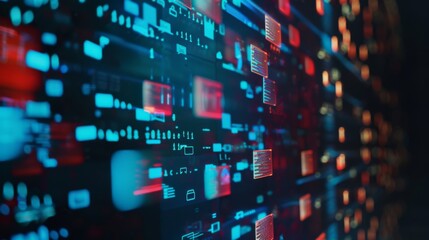 Neatly organized inbox on digital screen with blurred email icons and folders. Symbolizes efficient storage and management.