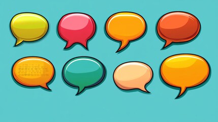 Comic blank text speech bubbles in pop art style vector illustration