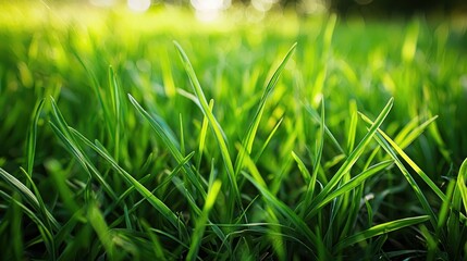 Obraz premium Vibrant Green Grass Blades in Sunlight