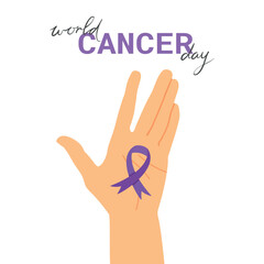 Hand holding a heart on open palm. Vector illustration