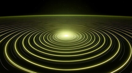 Fototapeta premium Abstract Green Light Concentric Circles Design