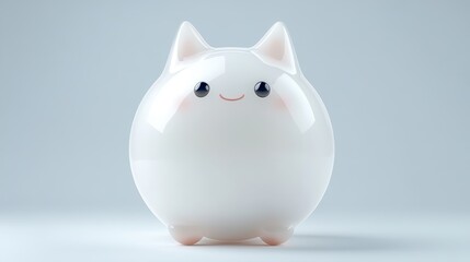 Captivating portrait of a white cat with piercing blue eyes and delicate pink nose