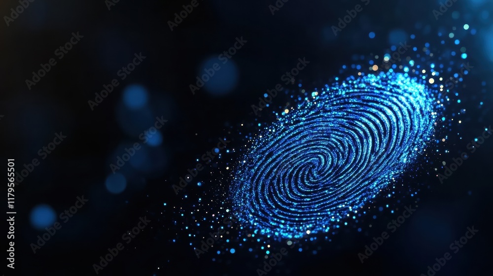 Poster intricate fingerprint design on deep dark background showcasing unique patterns and textures in a my