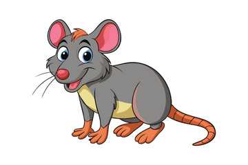 3d carton mouse vector illustartion on white background
