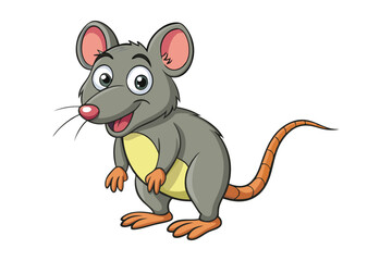 3d carton mouse vector illustartion on white background