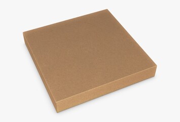 Illustration 3D Cardboard box, neatly folded, plain and ready for use