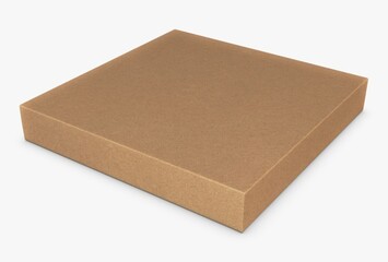 Illustration 3D Cardboard box, neatly folded, plain and ready for use