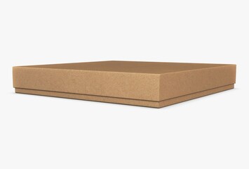 Illustration 3D Cardboard box, neatly folded, plain and ready for use