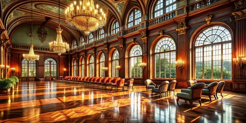Obraz premium Grand Auction House Interior: Elegant Architectural Photography