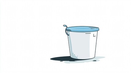 A Simple White Bucket with Blue Lid: Versatile for Storage, Cleaning, or Play