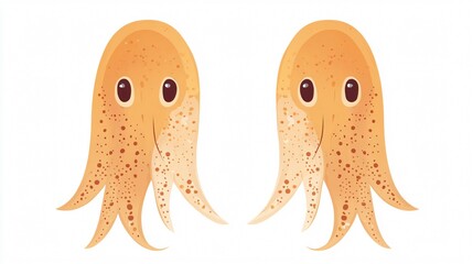 Adorable Spotted Octopus Duo: A Whimsical Illustration of Marine Life