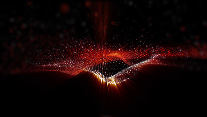 An abstract background of virtual waves that create a unique creative atmosphere, like music transformed into the energy of matter.
