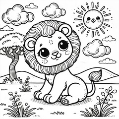 Adorable Baby Lion: A Cute Coloring Adventure