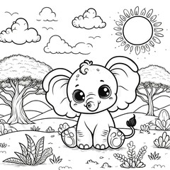 Tiny Baby Elephant: A Fun Coloring Journey