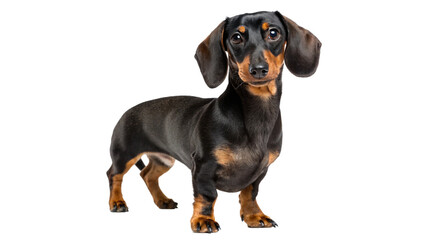 Lovable black and brown dachshund dog
