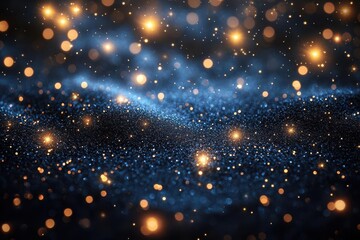 Obraz premium luxurious christmas background with sparkling gold bokeh lights and elegant dark blue velvet texture creating magical holiday atmosphere