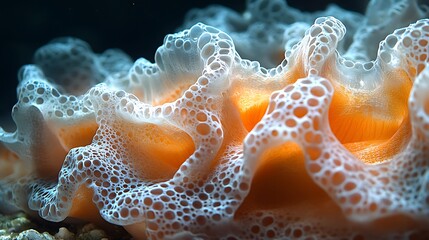 Orange Sea Creature With White Bubbling Texture