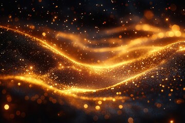 Obraz premium luxurious gold abstract background with magical bokeh light effects and dreamy blur creating premium atmosphere for special events