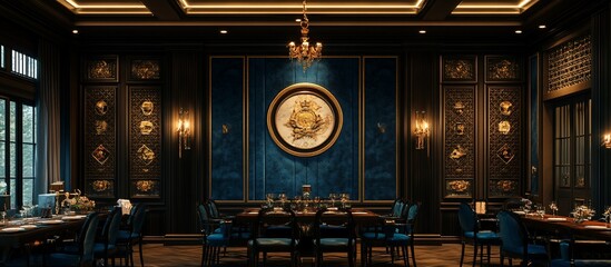 Obraz premium Opulent Dining Room: Luxurious Interior Design