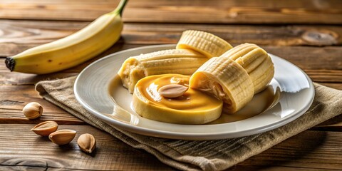 Long exposure reveals the artistry of banana and peanut butter, a delectable foodie still life.