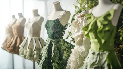 An eco-conscious fashion concept using clothes made from bio-materials.