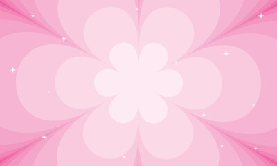 Beautiful background pink flower with sparkles. Vector illustration