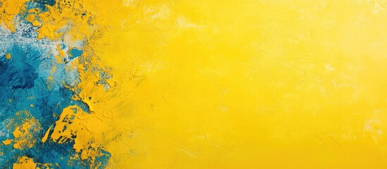 Fototapeta premium Cheerful young woman in smart casual attire gesturing self-affirmation with fingers against vibrant yellow background ideal for text overlays