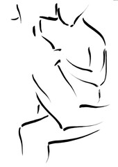 black and white illustration of a person