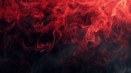 Crimson Smoke: Abstract Swirls of Red and Black