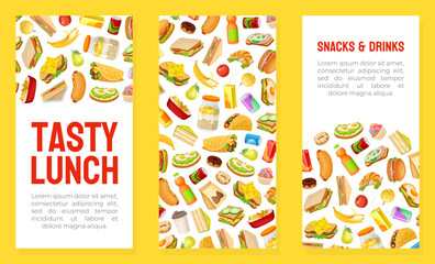 Snack Food and Appetizer Banner Design Vector Template