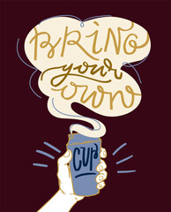 line art illustration. Trendy hand drawn lettering in simple style. isolated Vector.