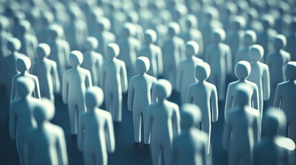 Obraz premium Abstract Crowd: A Sea of Identical Figures